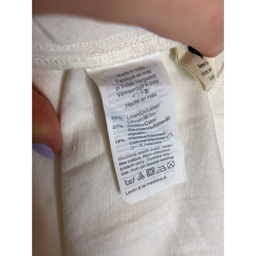 MADEWELL White Button Waist Cotton/Linen Blend Wrap Midi Dress US 6 NWT - Picture 12 of 14